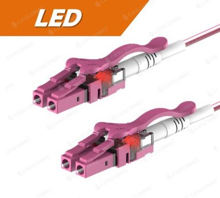 LC to LC OM4 Fiber Patch Cord LSZH with LED Self-Tracking 1M - OM4 LC LC Fiber Patch Cord.